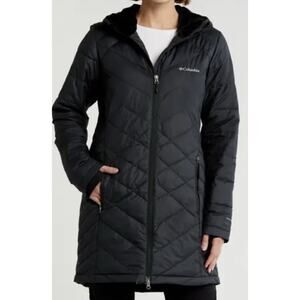 Columbia Women's Heavenly Long Hooded Black Jacket Size S